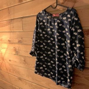 Elephant Print Blouse